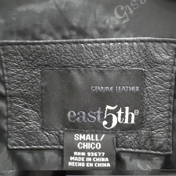 east 5th Genuine 100% NAPA Black Leather Womens Jacket Zip Up Small EUC - Picture 2 of 13